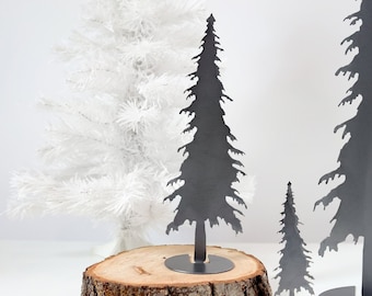 Evergreen Tree Silhouette - Medium  | cabin decor forest evergreen trees art home decor redwood forest