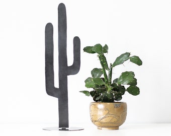 Metal Cactus Silhouette - Large  |  desert cactus art rustic decor housewarming gift desert home southwestern style cactus decor