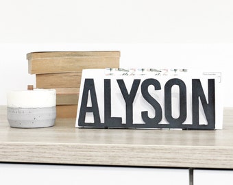 Custom Text Personalized Name Mail Organizer  |  work office home office mail holder organizer rustic farmhouse decor personalized gift