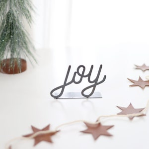 Joy Word Sign  |  word art joy accent holiday gift metal sign inspirational decor housewarming gift farmhouse handmade cheerful home decor