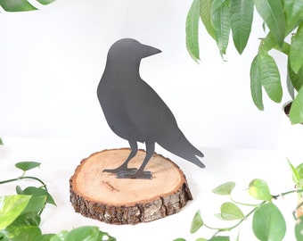 Crow Statue  |   metal bird watcher garden gift rustic outdoor art