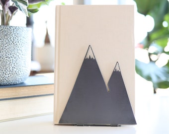 Mountain Bookend  |  outdoor lover home decor hiking adventurer bookcase organization book shelf gift for him