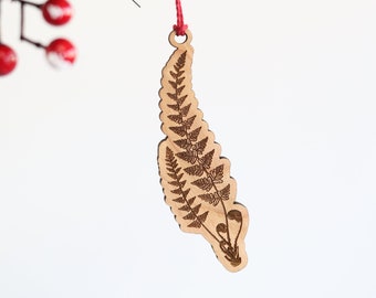 Fern Frond Christmas Ornament |  Christmas tree ornament wooden holiday ornament stocking stuffer hostess gift tree decor