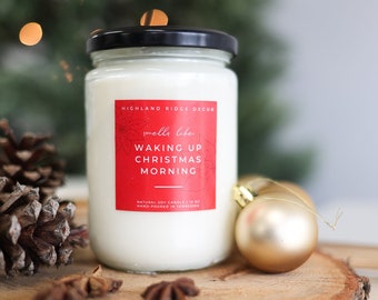 Hand-Poured Soy Candle - Warm Gingerbread "Waking Up Christmas Morning"