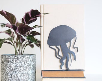 Jellyfish Bookend  |  ocean lover home decor bookcase organization book shelf under the sea