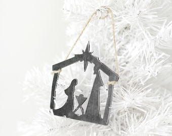 Nativity Scene Christmas Ornament |  Christian nativity Christmas ornament stocking stuffer gift hostess gift tree decorations pastor gift