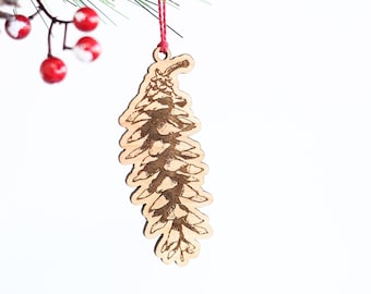 Pinecone Christmas Ornament |   pine tree decor wooden ornament stocking stuffer holiday hostess gift