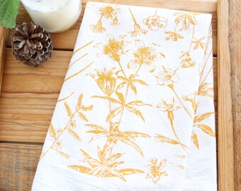 Wild Flower Array Tea Towel  |  cottagecore wildflower array mothers day flour sack tea towel floral dish towel cottage kitchen floral decor