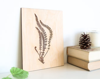 Fern Fronds Panel Wall Art  |  forest decor botanical cottagecore rustic farmhouse home decor gallery wall fern frond art cabincore