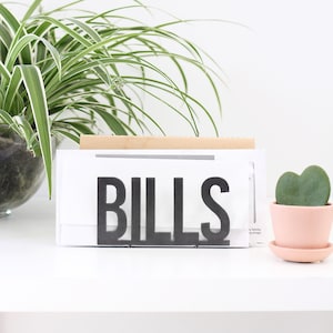 Bills Mail Holder  | bills entryway organizer work from home gift office mail holder organizer mail sorter minimalist desk decor simple home