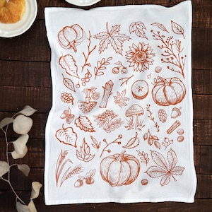 Pano de prato Autumn Woods | Pano de prato de cozinha com decoração de outono Cottagecore, toalha de papel reutilizável Cabincore