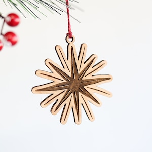 Starlight Christmas Ornament Christmas star holiday wooden ornament stocking stuffer hostess gift celestial tree decor image 1