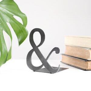 Ampersand Bookend  |  Home Office Bookshelf Organizer Ampersand Decor Bookend Farmhouse Book Organizer Book Lover Gift