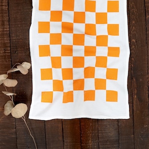 Tennessee Orange Checker Tea Towel  |  volunteers tailgate flour sack kitchen dish towel hand towel