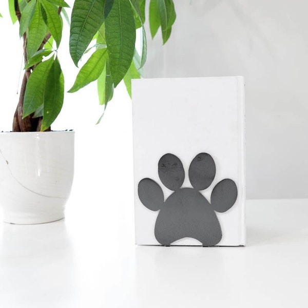 Paw Print Bookend  | paw print bookend animal lover home decor pet parent dog mom cat lady furry friend bookcase organization book shelf