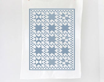Quilt Patchwork Tea Towel | cottagecore cotton tea towel farmhouse kitchen hand towel homestead rustic decor quilt square