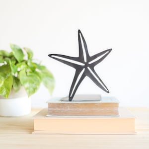 Starfish Bookend | metal starfish bookend seashell ocean decor handmade home decor nautical bookends bookcase organization bookshelf