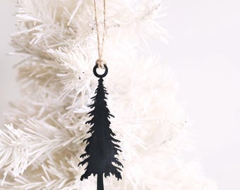 Evergreen Christmas Tree Ornament | Metal Holiday Decoration Vintage Christmas Gift Rustic Farmhouse Home Decor Christmas Tree Ornament