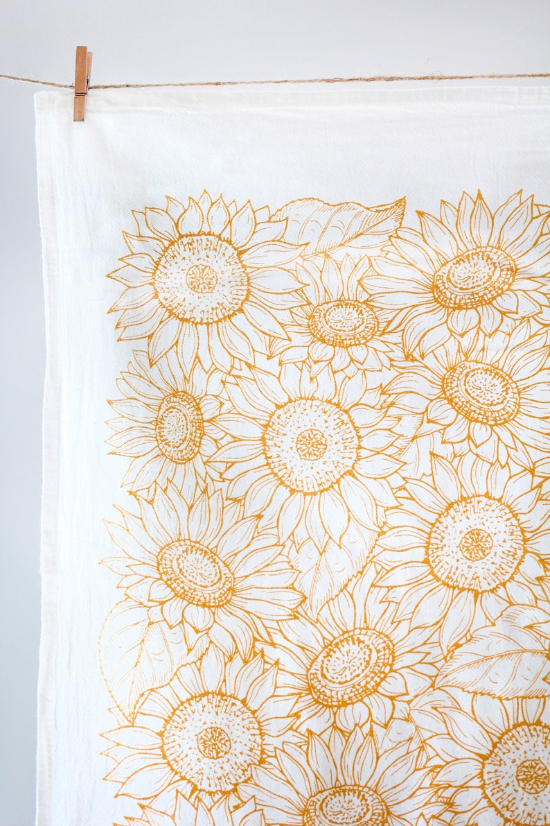 Sunflower Garden Tea Towel cottagecore flour sack tea towel sunflower kitchen towel mothers day pastel grandmillennial floral decor image 10