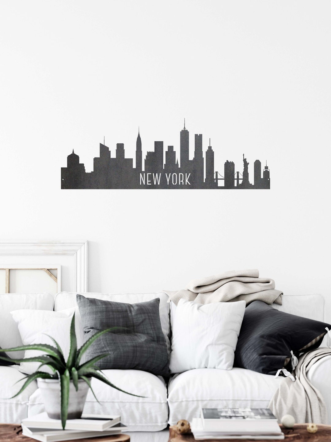 New York Skyline Metal Art NYC Home Wall Decor Gift Etsy