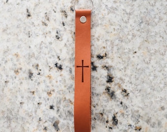 Cross Wristlet Engraved Leather | Women's Accessories Gifts For Her Leather Wristlet