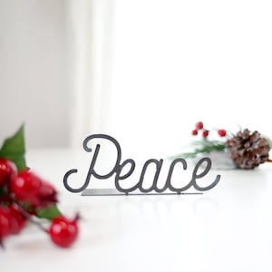 Peace Word Sign  |  peace word art gift for her metal sign peace gift inspirational decor housewarming gift farmhouse calm home