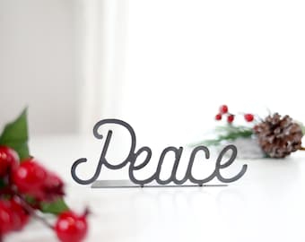 Peace Word Sign  |  peace word art gift for her metal sign peace gift inspirational decor housewarming gift farmhouse calm home