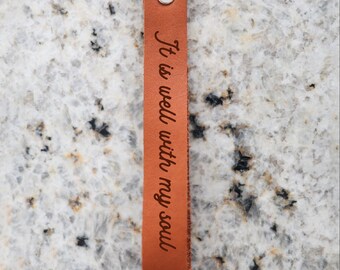 It Is Well With My Soul Wristlet Engraved Leather | Women's Accessories Gifts For Her Leather Wristlet