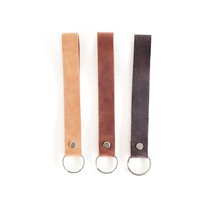 Leather Keychain Wristlet |  keychain wristlet unisex keyring key fob leather wrist strap gift for him gift for her