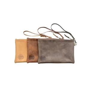 The Leather Clutch |  handmade genuine leather evening handbag wristlet clutch purse womens zipper pouch unique gifts for her travel bag