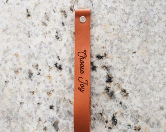 Choose Joy Wristlet Engraved Leather | Women's Accessories Gifts For Her Leather Wristlet