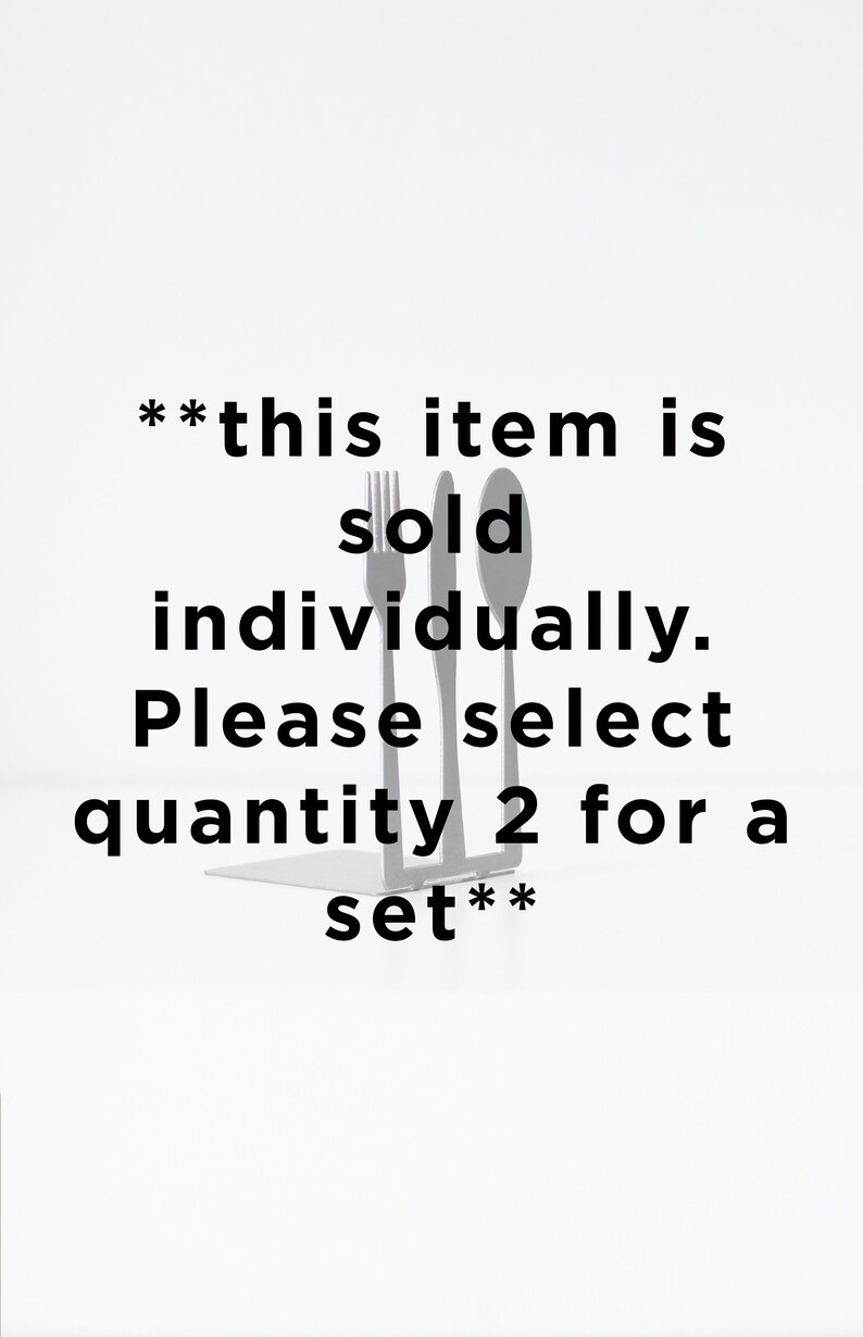 Fork Knife Spoon Kitchen Cookbook Bookend modern bookend Etsy