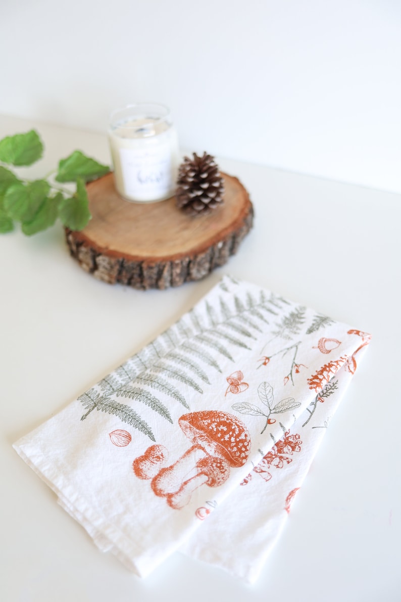 Forest Floor Tea Towel cottagecore forest finds mothers day flour sack tea towel forest dish towel kitchen decor image 2