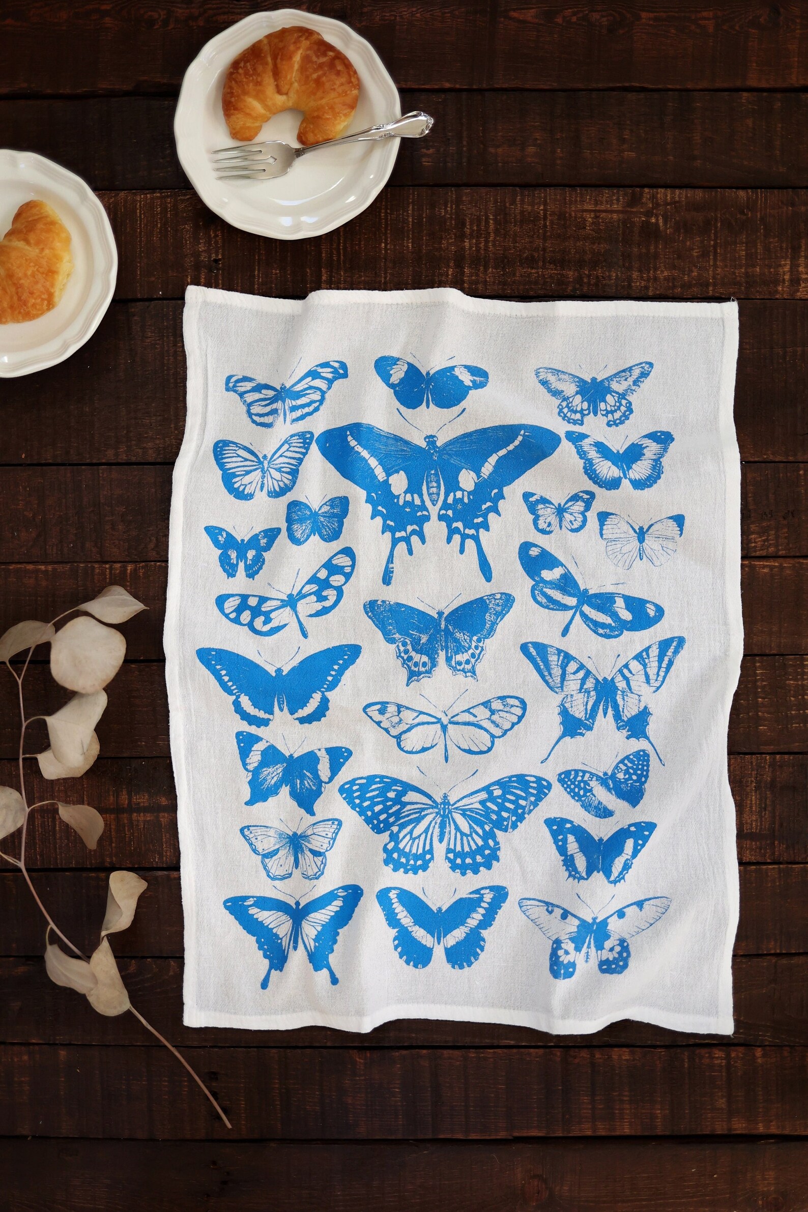 Butterfly Tea Towel Cottagecore Flour Sack Tea Towel Etsy
