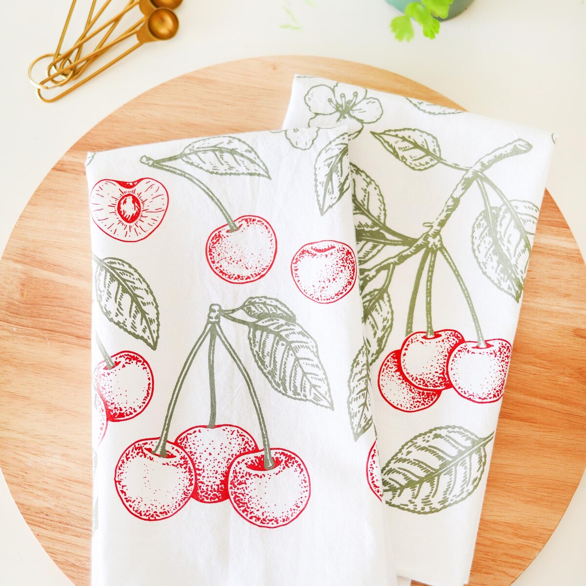 Cherry Tea Towel | Fruit Tea Towel Spring Garden Kitchen Towel Farmhouse Napkins Basket Liner Gift Wrap Hand Towel Botanical Print - Etsy