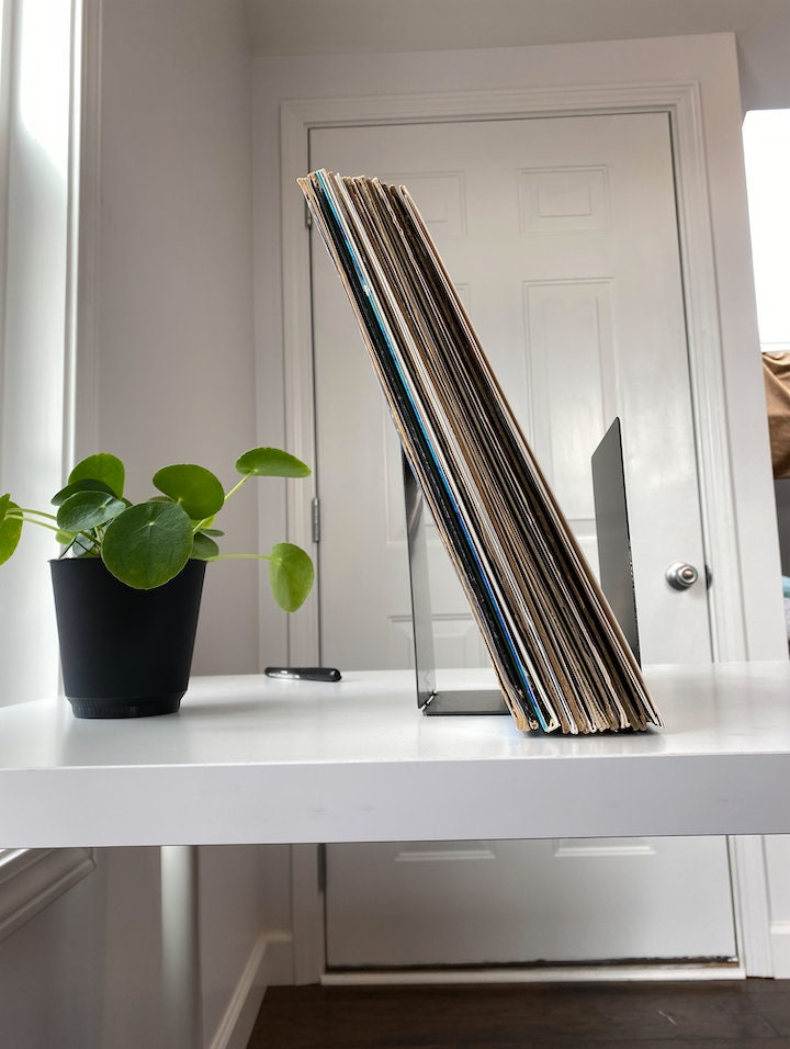 Large Metal Bookend for Vinyl Records record collection Etsy