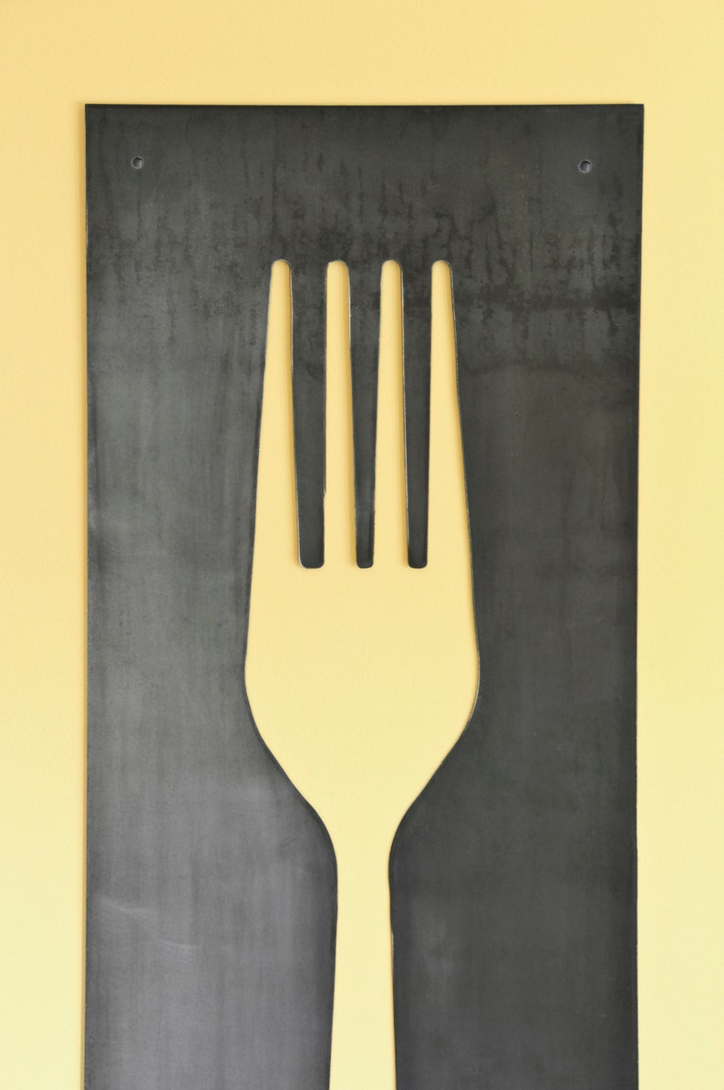Fork Knife Spoon Wall Art Panel Set fork and spoon decor Etsy