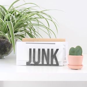 Junk Mail Modern Metal Mail Holder  |  entryway organizer work from home gift office mail holder organizer mail sorter minimalist desk decor