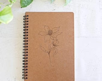 Flower Notebook Journal | Spiral Notebook Writing Journal Daily Planner Travel Sketch Book Unlined Paper Work Organization Notes