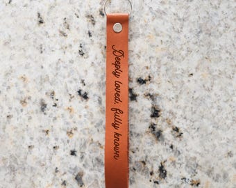 Deeply Loved, Fully Known Wristlet Engraved Leather | Women's Accessories Gifts For Her Leather Wristlet