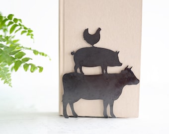 Farm Animals Bookend | Bookshelf Style Reading Nook Book Lover Gift Farmhouse Decor