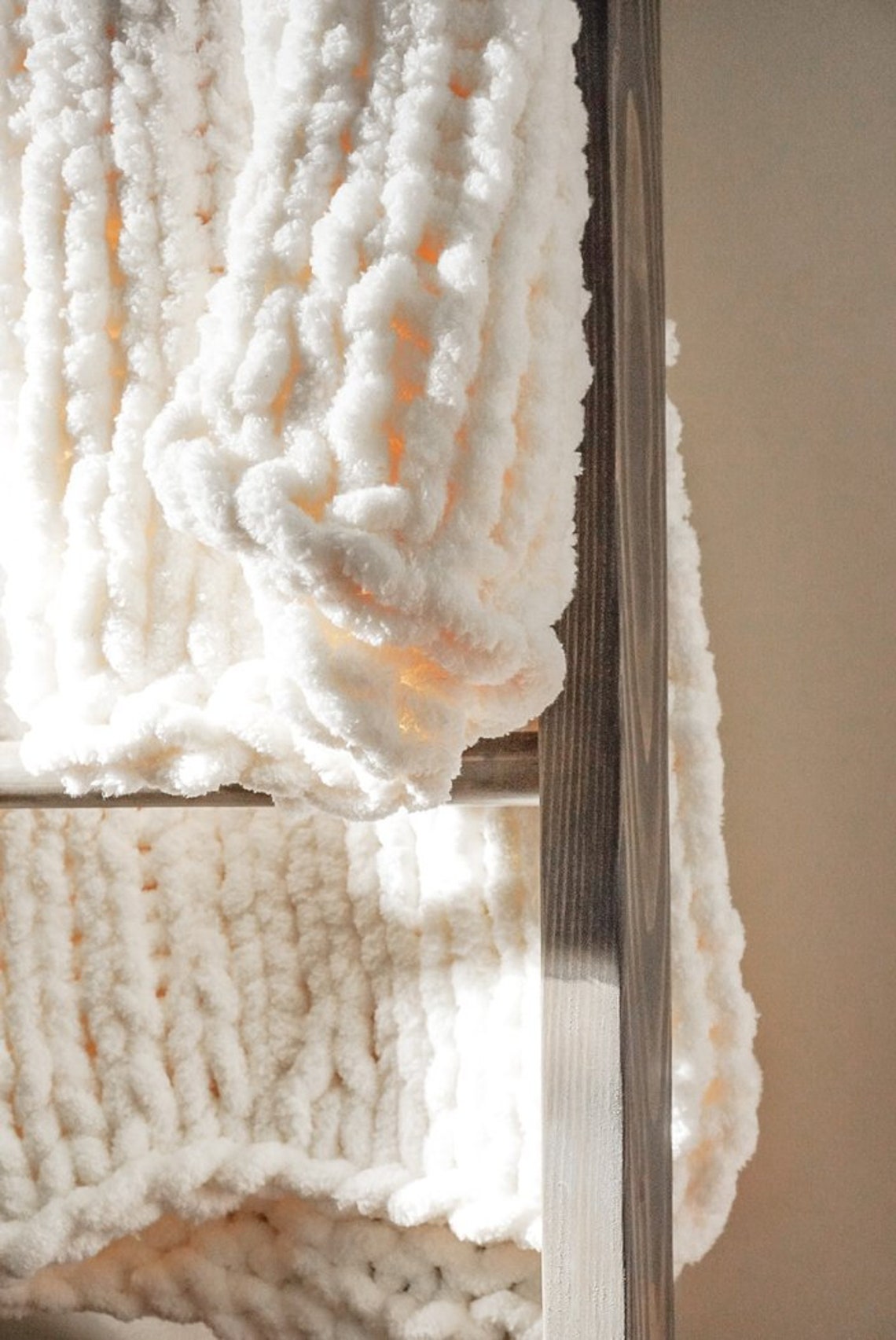 Handknit Chunky Chenille Throw Blanket Chunky Throw Blanket Etsy