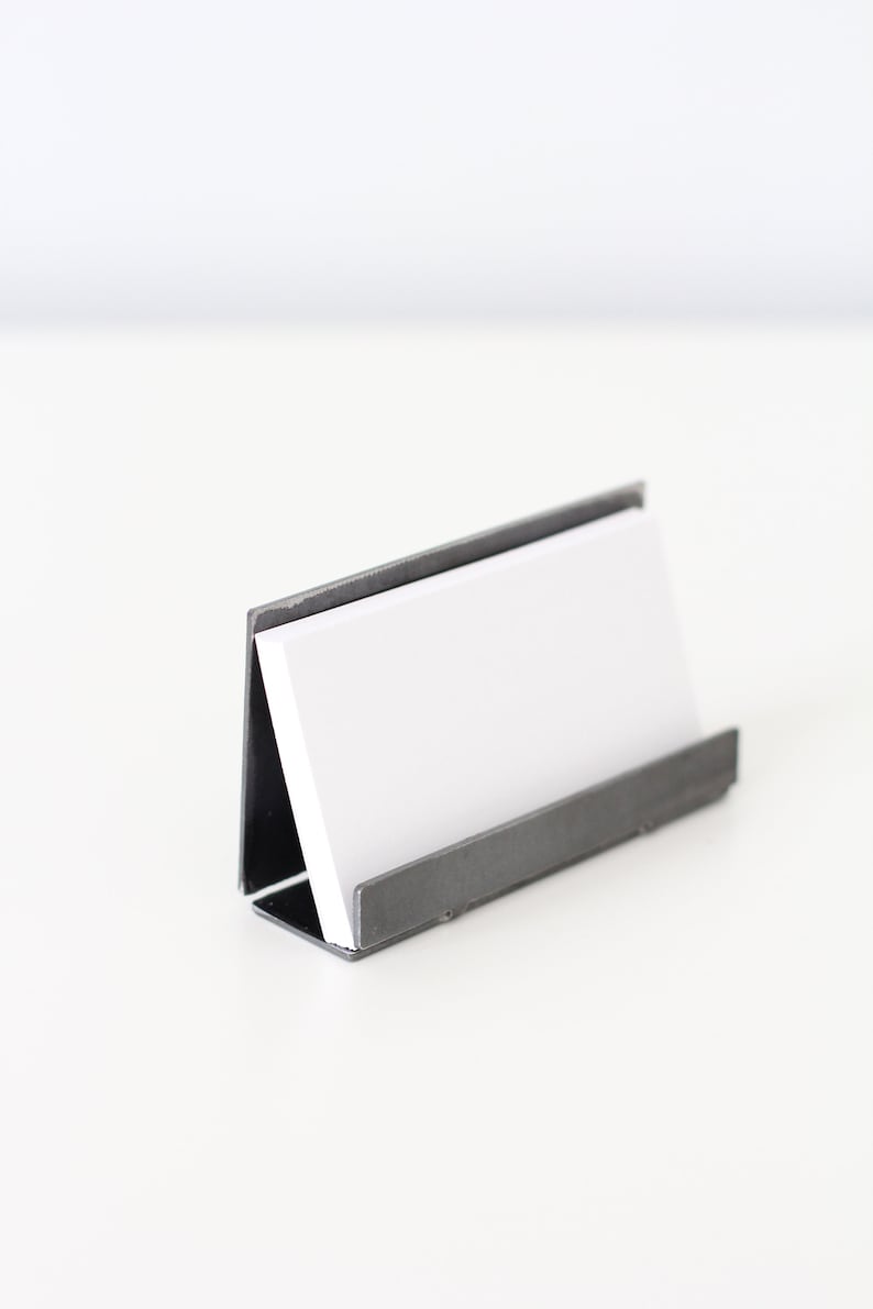 Modern Metal Business Card Holder For Desk Image 0