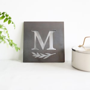 Personalized Kitchen Trivet Hot Plate Monogram Pot Holder Square | Custom Hostess Gift