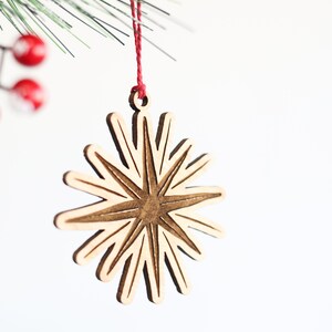 Starlight Christmas Ornament Christmas star holiday wooden ornament stocking stuffer hostess gift celestial tree decor image 2