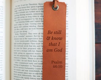 Be Still & Know Leather Bookmark | Reading Accessory Gift for Book Lovers