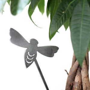 Honey Bee Plant Stake houseplant bee plant stake garden gift farmhouse decor plant pot bee statue nature art rustic cottage decor image 2