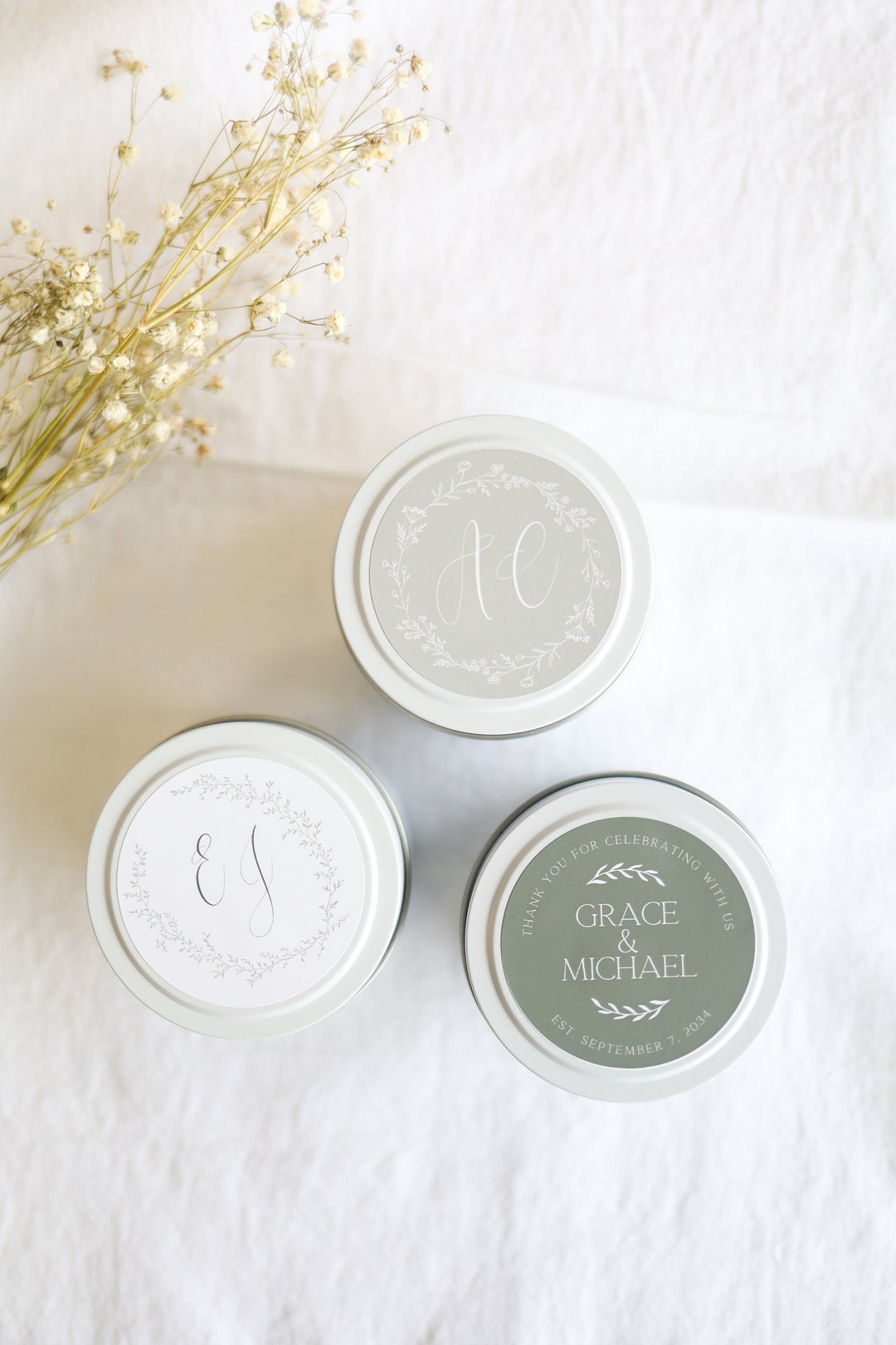 Custom Wedding Candle Bulk | Personalized Candle Label Custom Wedding ...