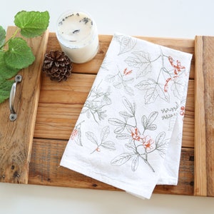 Tree Treasures Tea Towel cottagecore forest mothers day flour sack tea towel tree treasures dish towel kitchen forest finds image 3