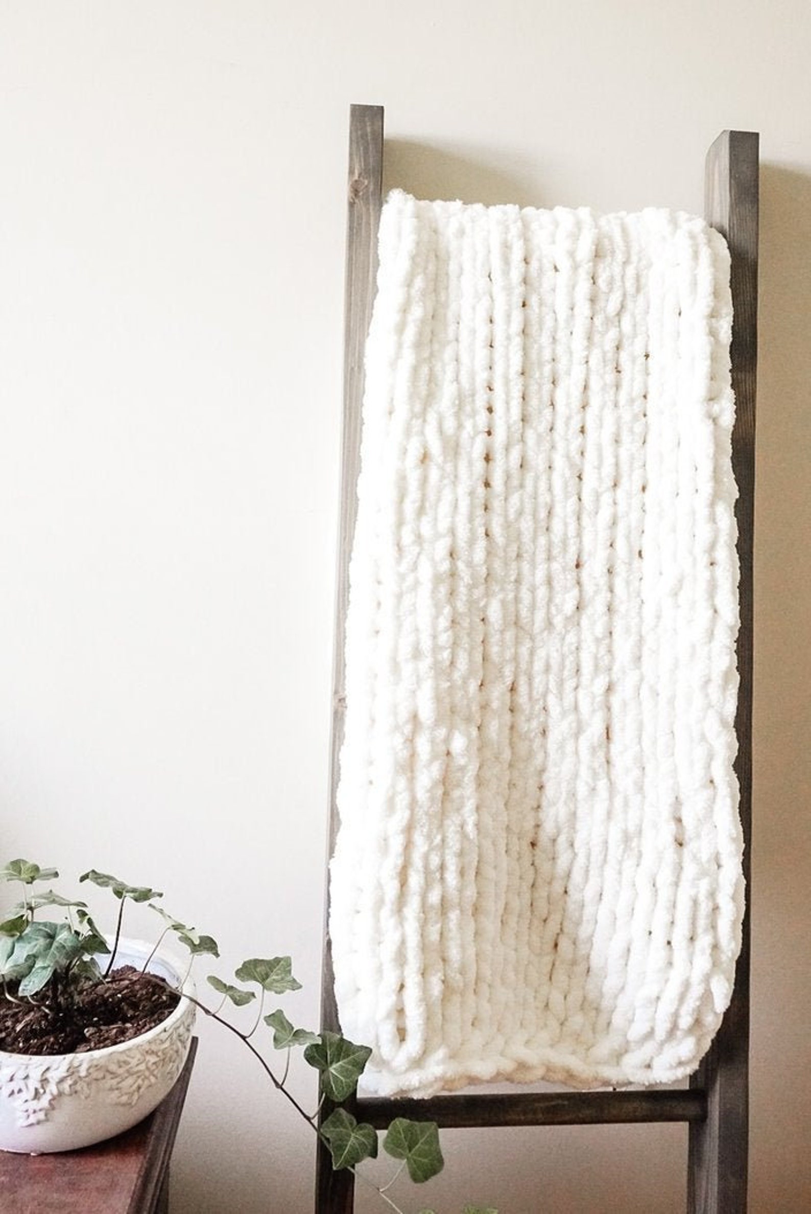 Handknit Chunky Chenille Throw Blanket Chunky Throw Blanket Etsy